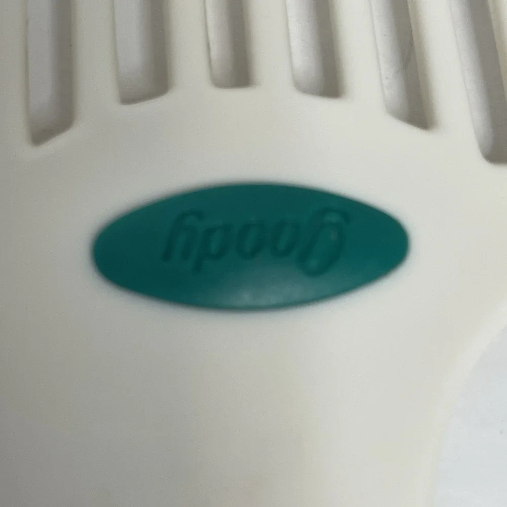 Vintage GOODY Hair Pick Lift Comb Tease Blue White Tips Retro Curved Handle 5.5